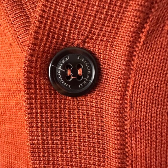 Tailorbyrd sweater vest sz XXL orange Italy made MERINO WOOL grandpacore NEW - Picture 2 of 6